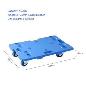 Buy cheap 150KG Splicing Plastic Moving Cart 60x40cm Platform Dolly Cart With 4 Swivel Casters from wholesalers