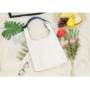 Brown And White Splicing Tyvek Shopping Bag High Load Bearing Capacity