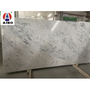 Buy cheap NSF Calacatta Quartz Stone Slab With White Background Scratch Resistant from wholesalers
