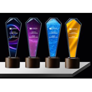 Buy cheap Sandblasting / Lasering Logo Glass And Crystal Trophies , Personalised Glass Awards from wholesalers