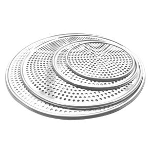 Buy cheap 16 inch perforated round aluminum pizza pan punched pizza tray baking tray for bakery or bar or restaurant from wholesalers