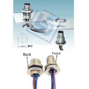 Buy cheap M12 Plugs and Sockets Panel Mounted Wire Terminals Connector 20cm 4P 5P 8P from wholesalers