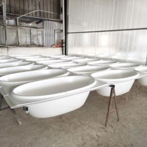 Bathroom Reinforced Acrylic FRP Custom Freestanding Bathtub Rectangular Seamless