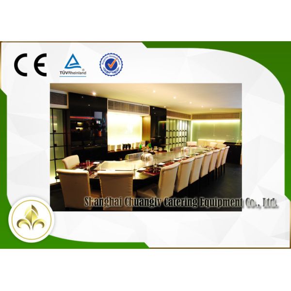 Bridge Shape 13 Seats Outdoor Hibachi Gas Grill , Outdoor Teppanyaki Table