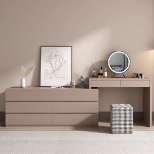 Buy cheap Customized Fabric Leather Wooden Vanity Table Unit Bedroom Nightstand from wholesalers