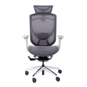 Buy cheap Adjustable Lumbar Support Chair Grey Ergonomic Office Rotation from wholesalers