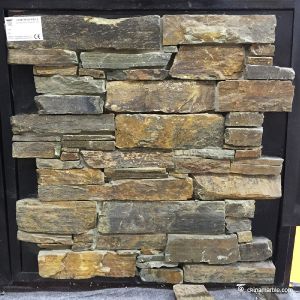 Buy cheap Durable Natural Slate Mesh Backed Stone Cultured Wallstone Moisture Proof from wholesalers