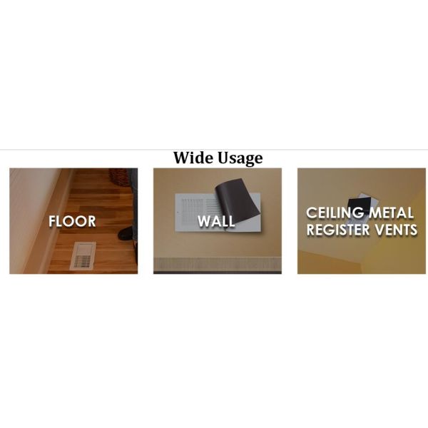 Magnetic Vent Covers 5.5" X 12" White for Floor Wall or Ceiling Vents and Air Registers