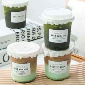 Custom Printed Bio 100% Compostable PLA Transparent Cup Disposable Smoothie