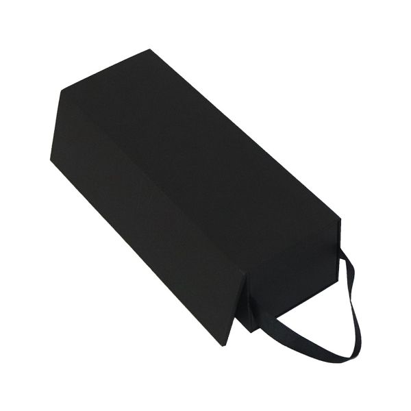 Buy cheap Customizable Snap Closure Folding Gift Boxes With Handle Matt Black from wholesalers