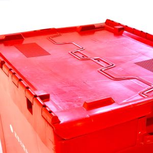 Buy cheap Large Industrial Solid Box Logistics Warehouse Packaging Stack Nest Plastic Crate with Lid from wholesalers