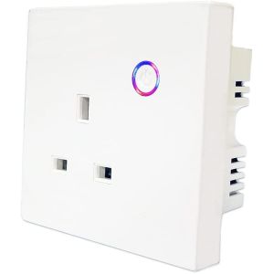 Buy cheap Uk Smart 13A Wall Plug Socket Energy Monitor Electrical Wifi In Wall Outlet Timer  Work With Google&Alexa from wholesalers