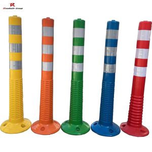Buy cheap Warning Spring Post PU 750mm Orange Flexible Traffic Bollard Reflective Delineator Post from wholesalers