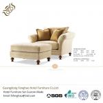 Buy cheap Modern Leisure Fabric Hotel Lounge Chairs High Back Wooden Frame With Ottoman from wholesalers