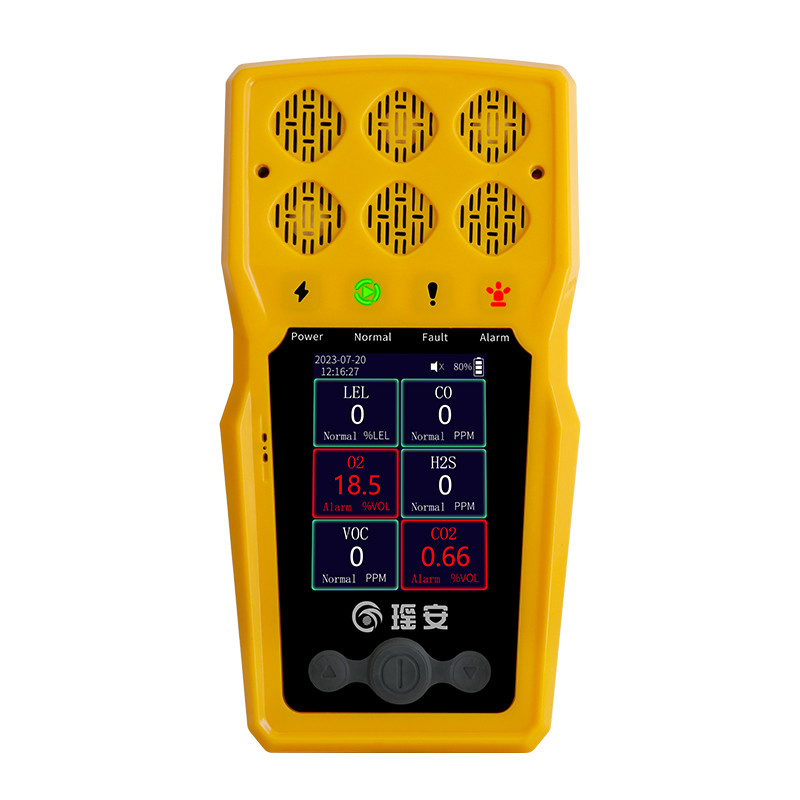 Buy cheap Portable 6 Gas Detector 6 In 1 Industrial Gas Leak Detector With Color Display Graphing from wholesalers