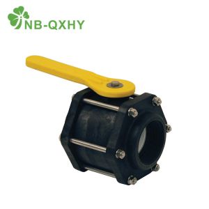 Customization Plastic Poly Polypropylene Bolted Black Body Ball Valve with