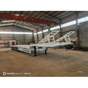 30-100 Tons Van Type Flatbed Semi Trailer 3 Axles Multi Function Skeleton Semi