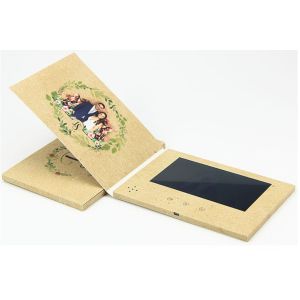 7 inch A5 size custom print video brochure card for wedding invitation, LCD