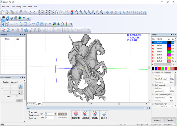 EZCAD3 3D Powerful Laser Controller Software For Laser Engraving Machine , CE