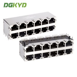 China KRJ-5921S2X6WDENL 2X6 RJ45 connector 8P8C no light strip shielded network port socket on sale