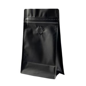 Buy cheap VMPET Resealable Matte Black Coffee Pouch Packaging With Valve Flat Bottom from wholesalers