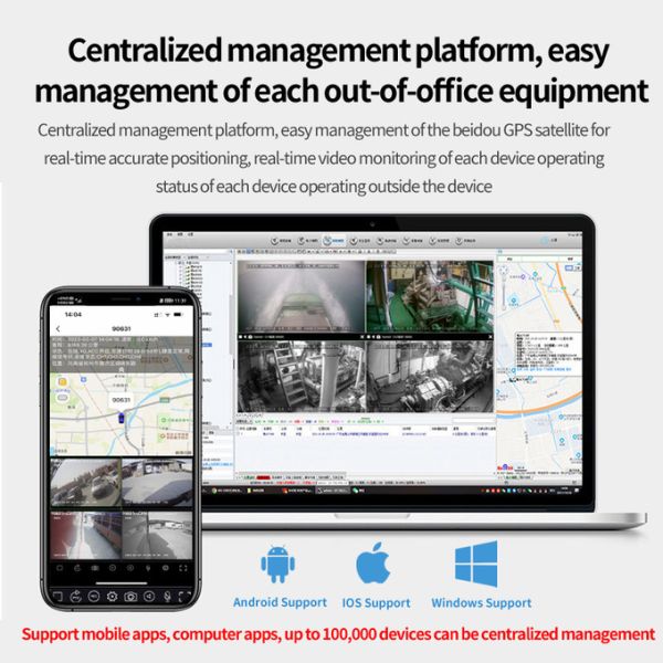 4CH CCTV AI GPS Dash Cam Mobile DVR Camera System for Bus Taxi 512G TF Card ADAS DSM 4G GPS