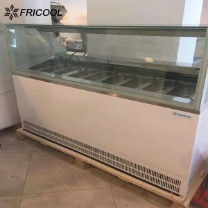 Dixell Digital Control Commercial Ice Cream Display Freezer 12 Pans