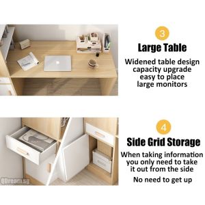 Buy cheap Minimalist Computer Table with Bookshelf and Drawer Cabinet from wholesalers