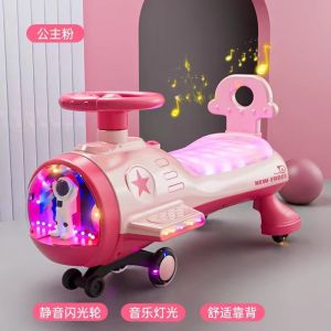 OEM PU Wheels Ride On Toy Wiggle Car With One Click Music And Light Play