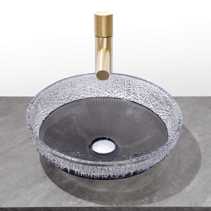 Buy cheap 1 Hole Glass Vessel Basins With Optional Pop Up Drain Included Glass Sink from wholesalers