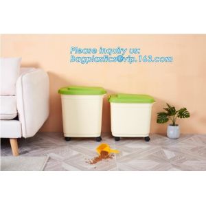 Buy cheap 20KG 53L pet food pp plastic box container for storage, Large Dog Treats Canister Ceramic Pet Food Storage Container wit from wholesalers