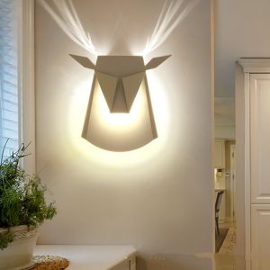 Modern Simple Deer Head Wall Lamp Bedroom Bedside Lamp Corridor aisle ntler wall