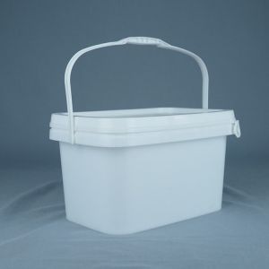 Buy cheap 5kg Food Grade Rectangle Plastic Bucket With Handle And Lid from wholesalers