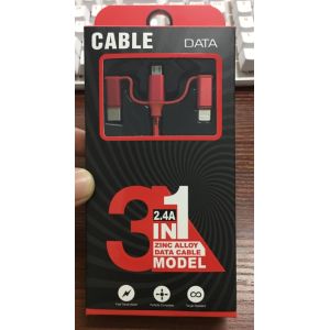 3 IN 1 SYNC AND CHARGE CABLE, LIGHTNING MICRO TYPE-C FOR ALL SMART PHONES