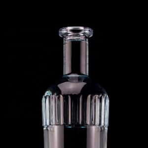 Pretty Light Blue 750ml 75cl Vertical Stripes Vodka Bottle With Lid Made of