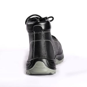 Factory Genuine Leather Breathable Work Boots with Mesh Lining and EVA Insole