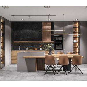 Buy cheap Custom Made Modular Kitchen Pantry Unit Industry Wind Stone Countertop from wholesalers