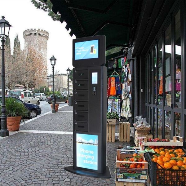 Black Cell Phone Charging Station , Public Mobile Phone Charging Station 6