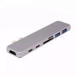 Buy cheap Wholesale 7 in 1 Type C USB-C USB 3.1 Hubs Docking to 4K HD MI USB3.0*3 USB-C SD TF card reader adapter from wholesalers
