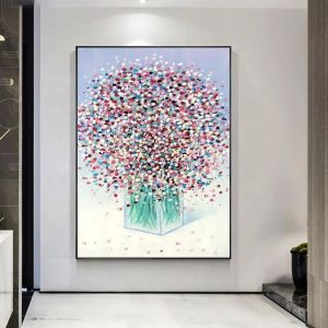 Buy cheap Modern Style Hand Painted Oil Painting Abstract Colorful Flower Canvas 6 Color for Living Room Home Decor from wholesalers