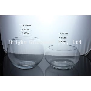 China cheap round glass fish tank wholesale, clear glass fish jar on sale