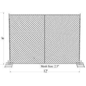 Buy cheap Standard 8'x10' temporary chain link construction horading fence aperture2¼"(57mm) x2.7mm ga and 16ga wall thick x 42mm from wholesalers