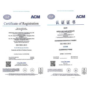 Dongguan Li Tian Hardware & Electrical Co., Ltd. Certifications