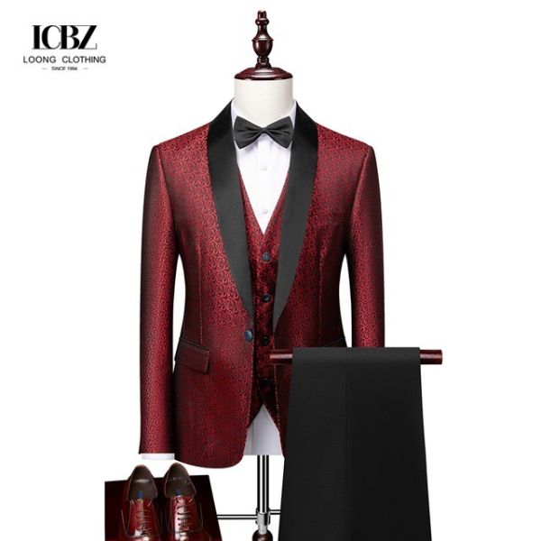 2023 LCBZ Spring Autumn Men's Suits Set with Regular Clothing Length and Zipper
