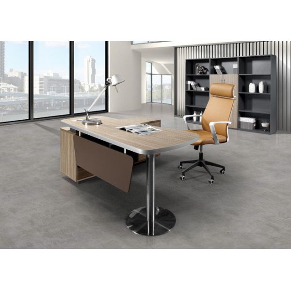 Simple Line Design Melamine Office Furniture Executive Desk Beautiful Appearance