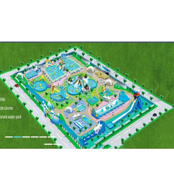 Giant Inflatable Amusement Park Land Ground Water Park Builder Barry