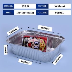 Buy cheap Customized Aluminum Foil Lunch Box 195d 900ml 195*145*55mm from wholesalers