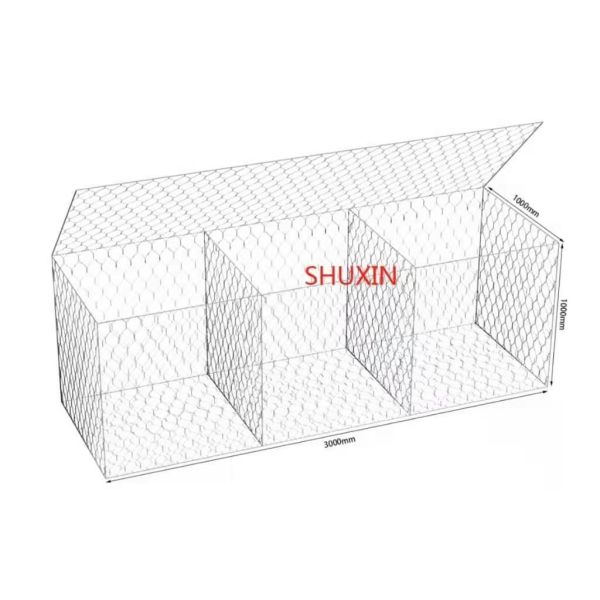 3.0mm 3x1x1m Galvanized Gabion Boxes Iron Heavy Duty Stone Filled For Roads And