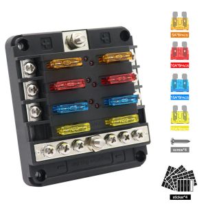 Belt Negative Polar Flow Stream Row 14 Road Fuse Box With LED Indicator 100A