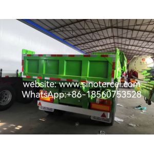 Hydraulic System Tipper Semi Trailer With Tarpaulin System Green